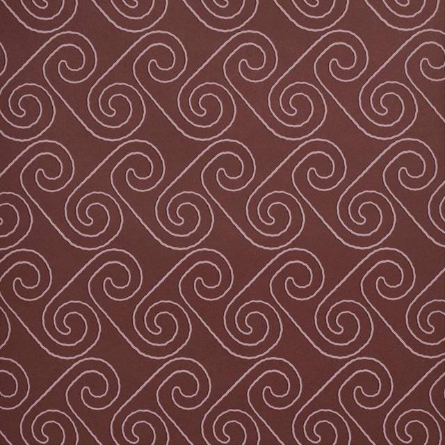 Sample - Schumacher Fortuna Wallcovering In Plum For Sale