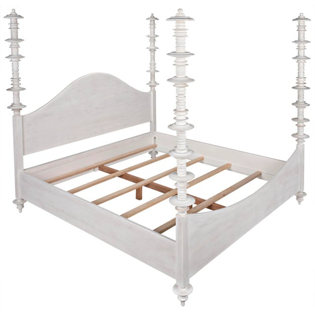 Not Yet Made - Made To Order NOIR Ferret Bed, Eastern King, White Wash For Sale - Image 5 of 12