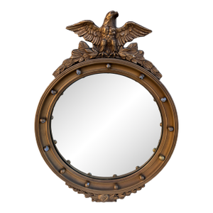 American Federal Giltwood Eagle Bullseye Convex Mirror
