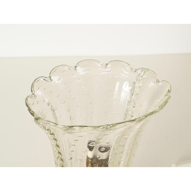 Gold Large Bullicante Murano Glass and Brass Flower Table Lamp from Barovier, Italy, 1950s For Sale - Image 8 of 14
