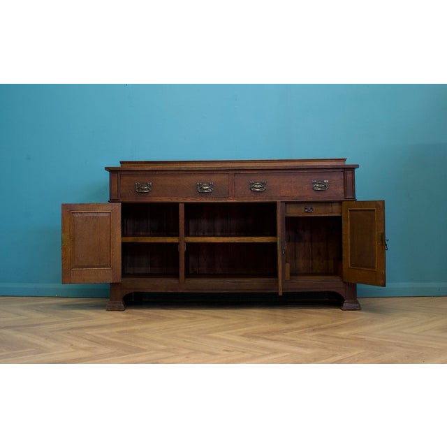 Antique Art Nouveau Oak Sideboard, 1900s For Sale - Image 4 of 12