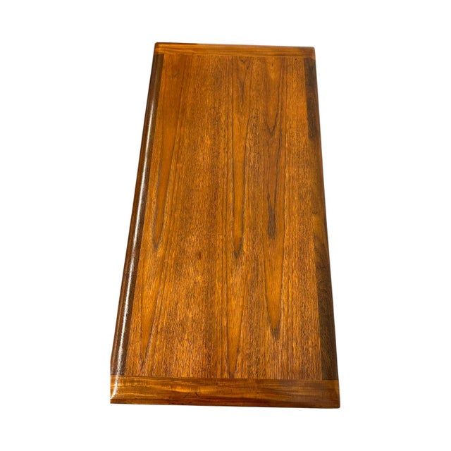 Brown Mid-Century Modern Sculptural Walnut Coffee Table – Vintage MCM Crescent U-Base Low Table. For Sale - Image 8 of 8