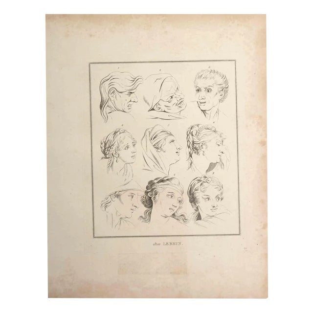 Thomas Holloway, Portrait of Men and Women, Original Etching, 1810 For Sale