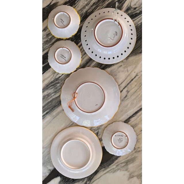 Italian Grotesque & Floral Motif Vintage Plate Collection - Set of 6 For Sale - Image 9 of 11