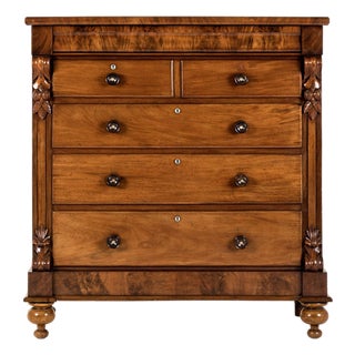 Scottish Chest of Drawers in Flamed Mahogany For Sale