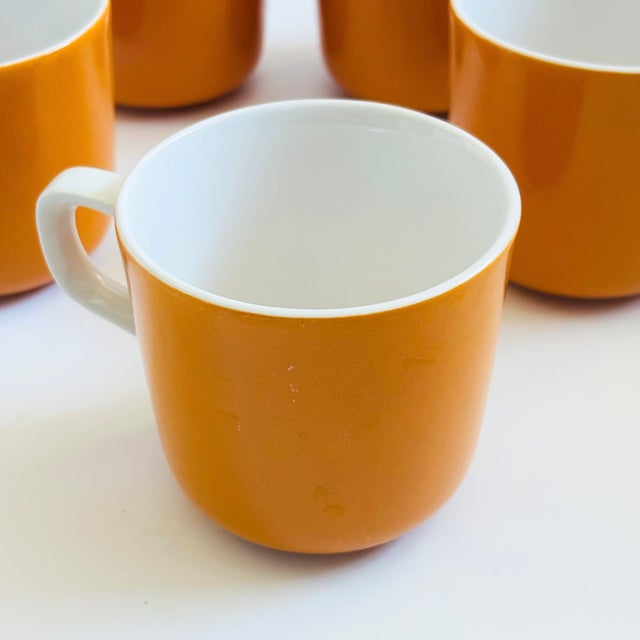 Mid Century Mikasa Pastelle Orange and White Mugs - Set of 7 For Sale In San Francisco - Image 6 of 10