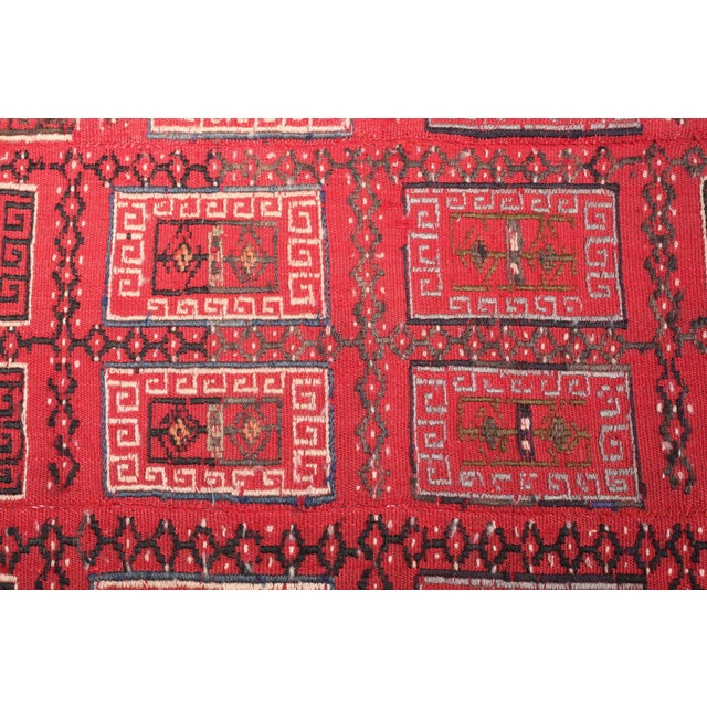 1940s Handwoven Vintage Caucasian Red Tone Floor Kilim Rug -9' 7'' X 4' 10'' For Sale - Image 14 of 14