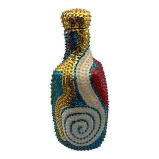 Vintage Handmade Haitian Beaded Sequin Vodou / Voodoo Spirit Bottle For Sale