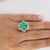 1990s 6.8 Carat Oval Cut Colombian Emerald and Diamond Platinum Ring, Size 4.5 For Sale - Image 13 of 13