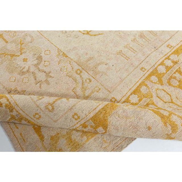 Antique Indian Amritsar Botanic Handmade Wool Rug For Sale In New York - Image 6 of 8