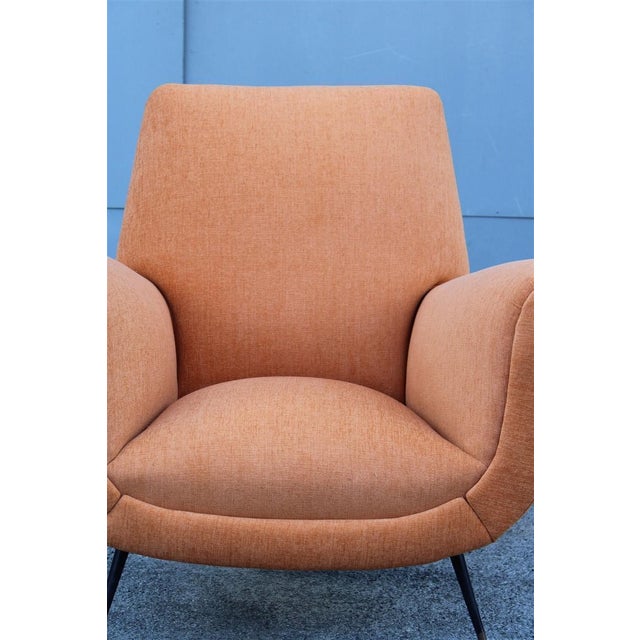 Armchair Velvet Orange by Gigi Radice for Minotti Italia, 1950s For Sale - Image 4 of 14