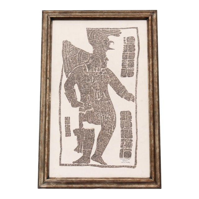 1970s Joan K. Connolly La Amelia, El Peten, Guatemala, Rubbing on Fabric Artwork For Sale