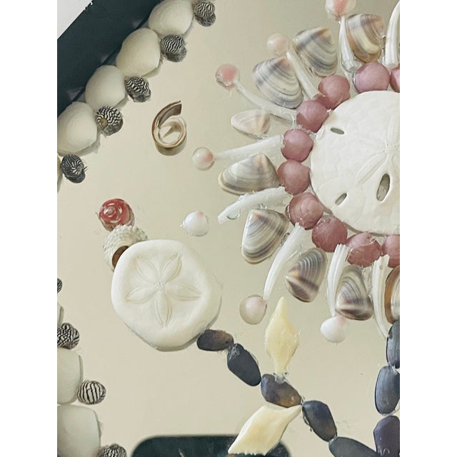 Folk Art Sekstagonal Sea Shell Wall Art Panel Mirrored For Sale - Image 3 of 5