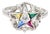 18k White Gold Ring With Masonic Star Made of Multiple Different Stones, Size 6.25 For Sale