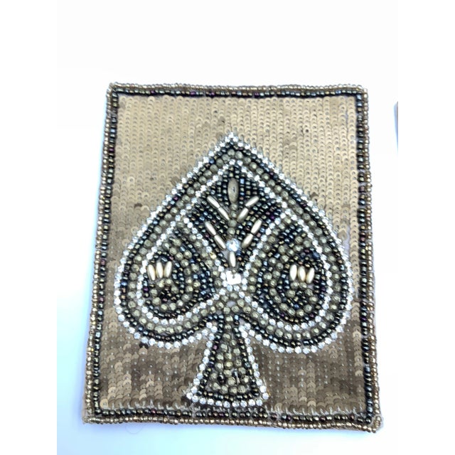 Ornamental & Decorative Materials Kim Seybert Playing Card Sequins Beaded Coasters - Set of 4 For Sale - Image 7 of 10