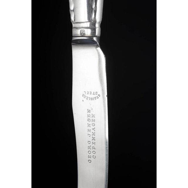 1930s Knives in Silver and Stainless Steel. Beaded Pattern by Georg Jensen, 1930s, Set of 4 For Sale - Image 5 of 6