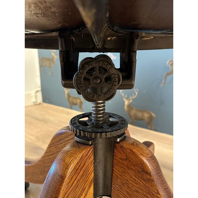 Antique Swivel Desk Chair For Sale - Image 3 of 7