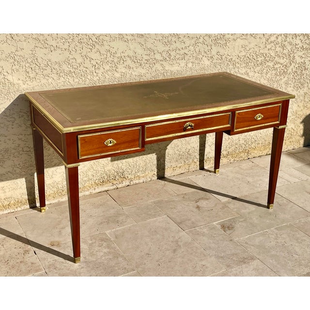 Metal Louis XVI Style Flat Center Desk, 1930s For Sale - Image 7 of 10