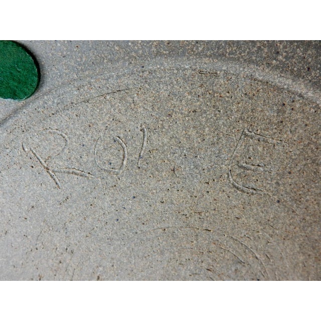 Mid-Century Modern Stoneware Fish Charger Platter Studio Artist Rowe For Sale - Image 4 of 7