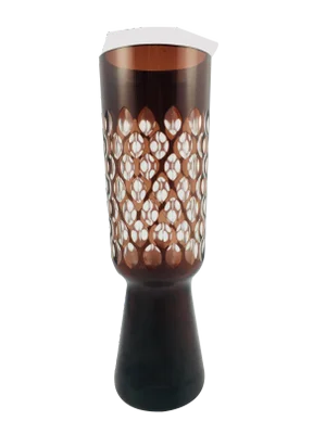 Large Brown Stained Glass Vase, 1960s