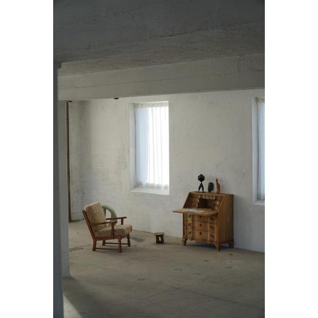 Vintage Danis Oak Drop‑Front Secretaire, 1950s For Sale - Image 3 of 18