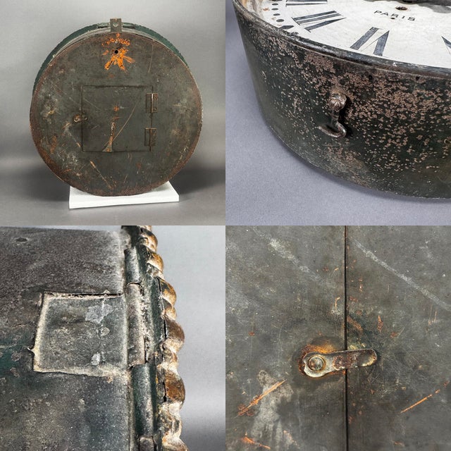 Superb 1890's Antique Paul Garnier Paris Railroad Clock Fine Gilding & Patina Huge 20" Face For Sale - Image 9 of 18