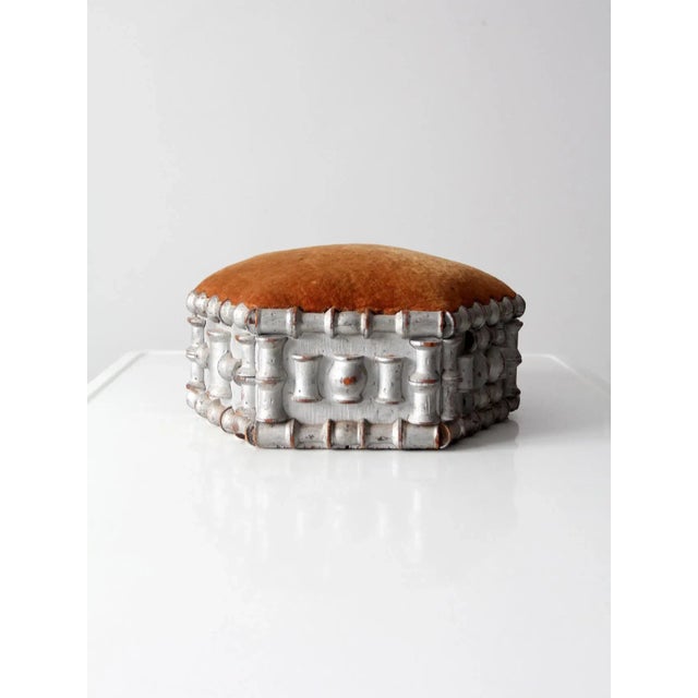 Antique Spool Art Footstool For Sale - Image 4 of 13