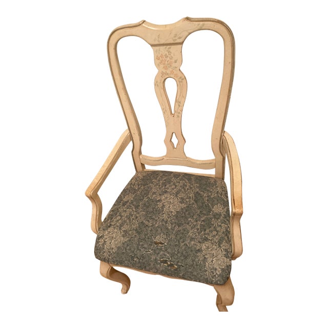 Country French Hand - Painted Accent Chair For Sale