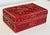 Stunning vintage hand-carved lidded red cinnabar lacquer trinket box with detailed flower arrangement motif. Exquisite...
