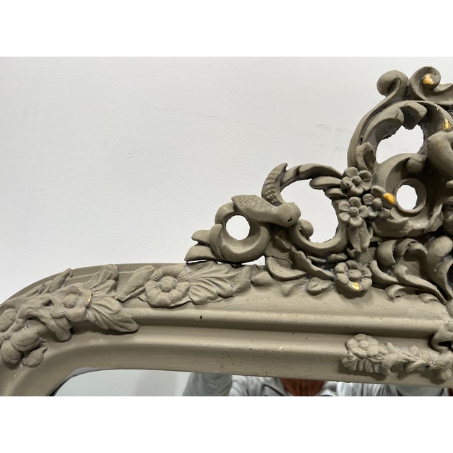 Louis XV Style Mirror in Wood with Patinated Stucco, 20th Century For Sale - Image 3 of 15
