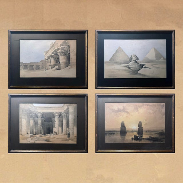 Mid 19th Century David Roberts Hand-Colored Egypt Lithograph – The Great Sphinx, Pyramids of Gizeh – 19th Century For Sale - Image 5 of 5
