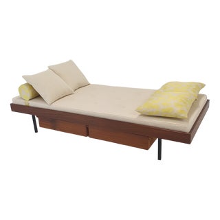 Mid-Century Teak Daybed with Dedar Cushions, 1960s For Sale