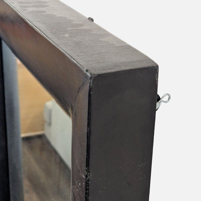 Modern Crate & Barrel Leather Wrapped Floor Mirror For Sale - Image 3 of 8
