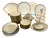 French Arès Prestige Porcelain Dinnerware Set for 12 with Hand-Gilded Gold from Raynaud Limoges, 1980s, Set of 46 For Sale