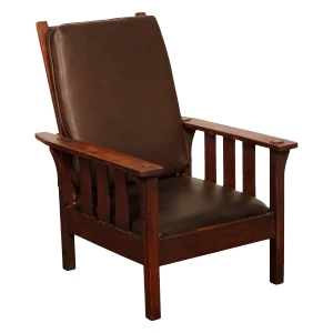 Antique Mission Oak and Leather Morris Chair