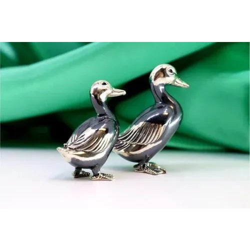 Geese in Nickel Silver, Set of 2 For Sale - Image 5 of 8