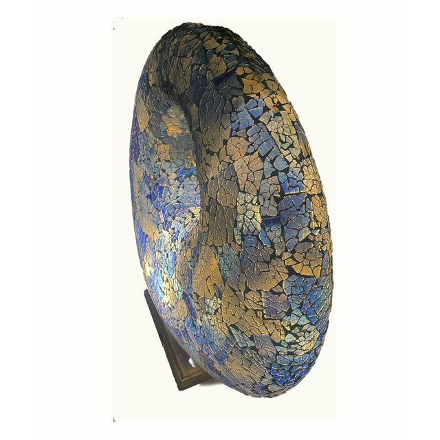 Sculptural Crackled Glass Mosaic Table Lamp, 1990s For Sale - Image 7 of 12