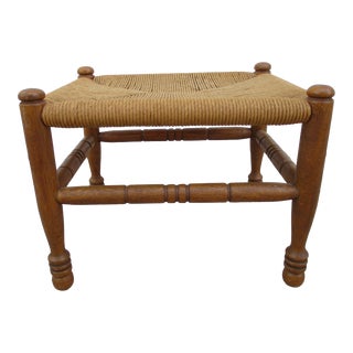 Vintage Rush Seat Stool For Sale