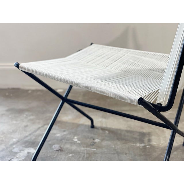 Mid-Century Modern 1950s Gunnar Birkerts for Yellen - Modernist Wrought Iron String Lounge Chairs - After Allan Gould For Sale - Image 3 of 12