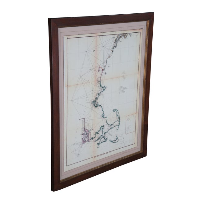American Soicher Marin American Navigational Chart Survey Map of East Coast For Sale - Image 3 of 13