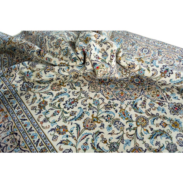 Hand-Knotted Kashan Oriental Rug For Sale - Image 11 of 13