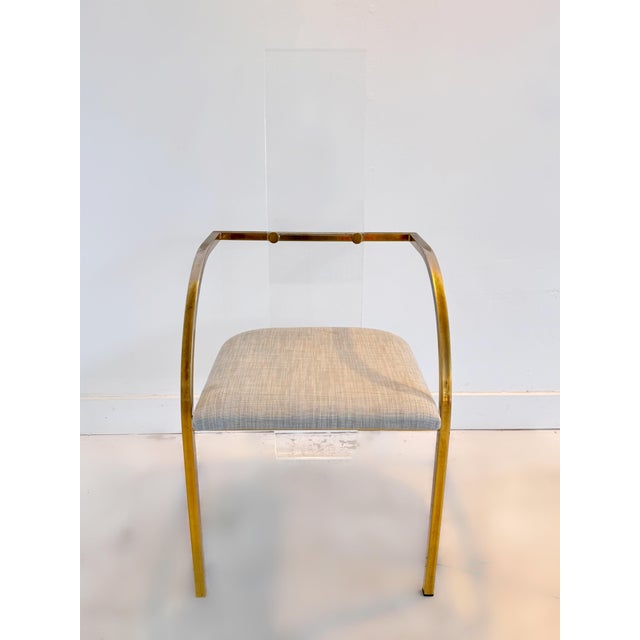 Vintage Dining Suite in Acrylic and Brass by Charles Hollis Jones for Belgo Chrome, 1979, Set of 9 For Sale - Image 6 of 11