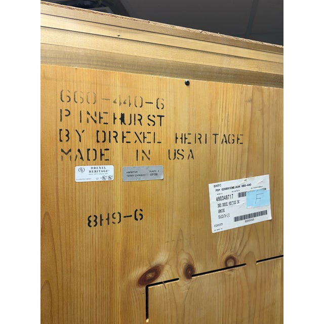 Drexel Pinehurst Farmhouse Style Paint Decorated Armoire For Sale - Image 9 of 12