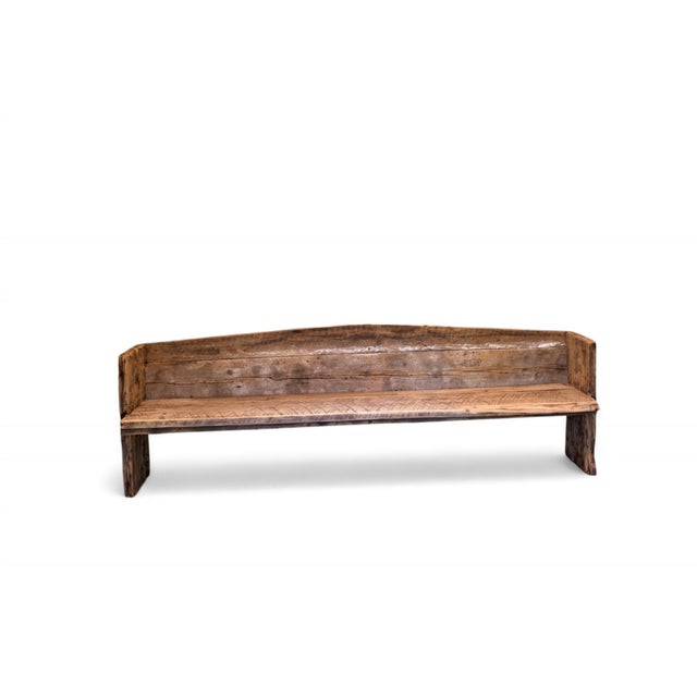 Primitive Rustic Farmhouse Reclaimed Barnwood Pew Bench 36 In. For Sale - Image 11 of 15