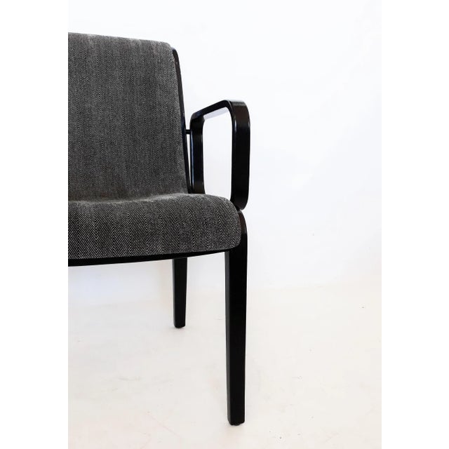 Knoll Bill Stephens For Knoll Black Lacquered Armchairs - Set of 4 For Sale - Image 4 of 12