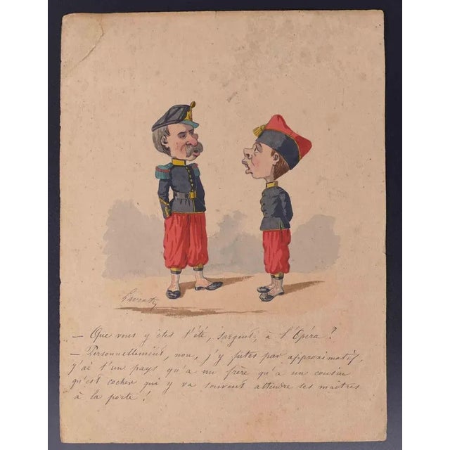 Sargent is an original modern artwork realized by Edmond Lavrate in the second half of the 19th Century. Ink and...