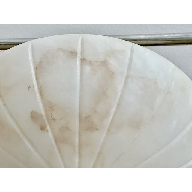 1970s French Directoire Style Alabaster Flushmount Ceiling Light For Sale - Image 11 of 16