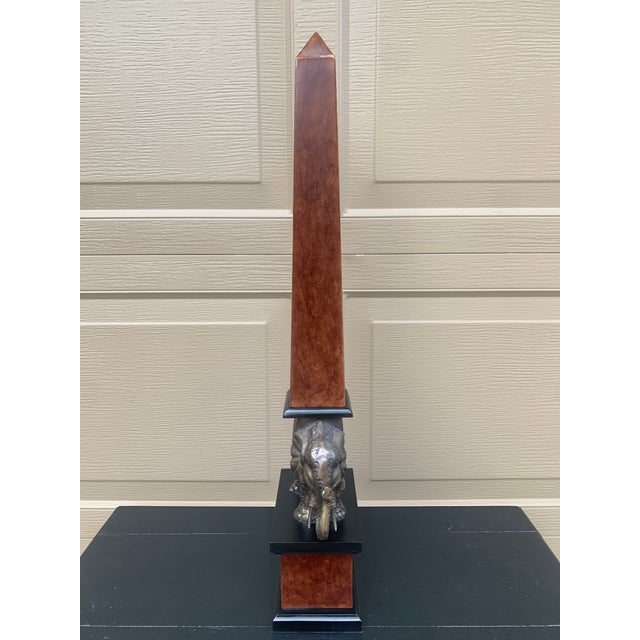 Wood Neoclassical Roman Wooden Obelisk After Bernini's Elephant and Obelisk Statue For Sale - Image 7 of 9