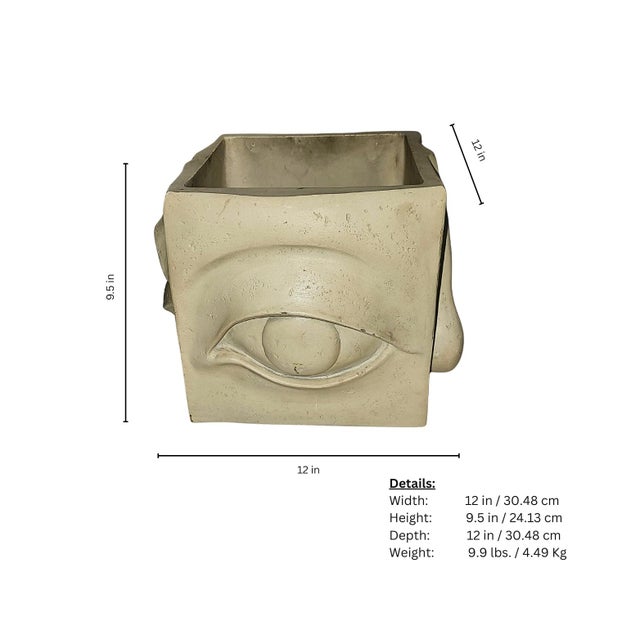 Ceramic Square Face Parts Vase For Sale - Image 7 of 7