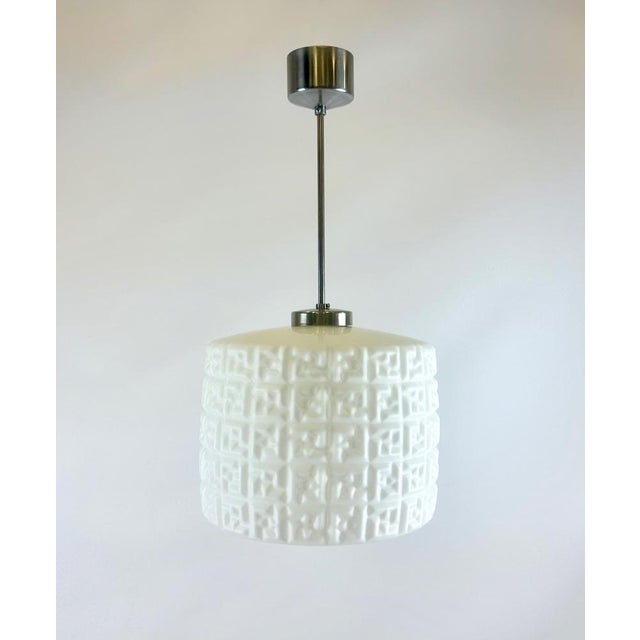 Mid-Century Czech Milk Glass Pendant Lamp from Napako, 1960s For Sale - Image 14 of 14